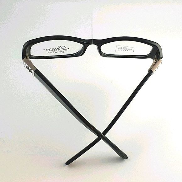 NEW Ladies Rx'able Eyeglass Frame, sassy bling BLACK 53-17-135 - Picture 2 of 4